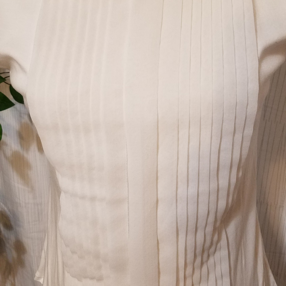 H&M WOMEN'S WHITE CAP SLEEVE BLOUSE TOP MEDIUM - Picture 2 of 7